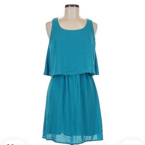 Maison Jules Navy Lace Overlay Dress